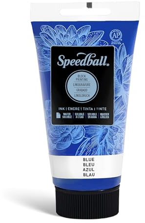 Speedball 3502 Water-Soluble Block Printing Ink – Bold Color With Satin Finish AP Certified 2.5 FL OZ, Blue