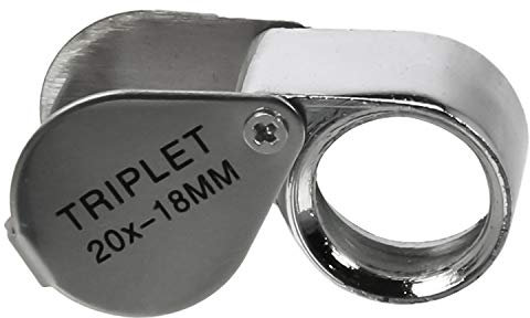 Safe 9538 Präzisions-Lupe – 20-fache Vergrößerung mit Glaslinse (18 mm Ø) – Hochwertige, klappbare Metalllupe für Juweliere, Sammler & Feinmechaniker