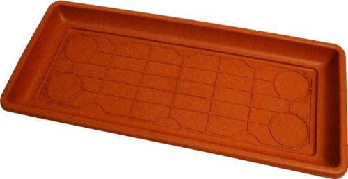 OEM SYSTEMS Sottovaso Rettangolare Maxi in Polipropilene - 74x33x5,7H cm - Colore Terracotta