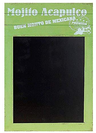 quantio Nostalgische Holz-Kreide-Tafel - Schultafel - Kreidetafel - Memoboard - Notiztafel - Wandtafel - Küchentafel - Antik Look - Memotafel, Farbe:Grün