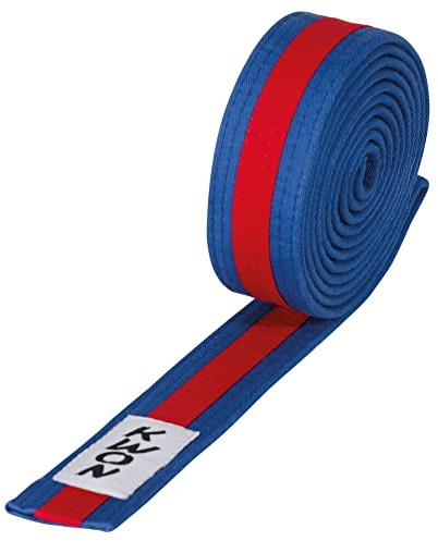Budogürtel Judo mehrfarbig, versch. Längen (blau/rot/blau, 240)