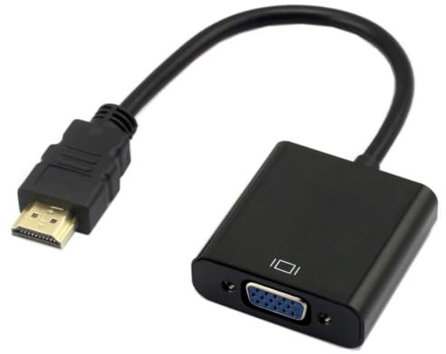 chenyang Adaptador HDMI a VGA, adaptador de cable HDMI macho a VGA hembra chapado en oro para computadora, computadora, laptop, monitor, proyector