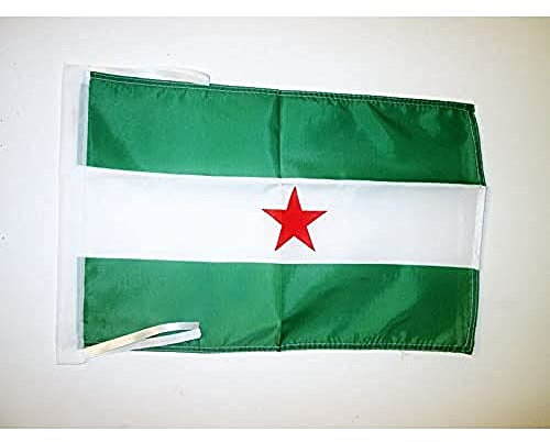 BANDERA de ANDALUCIA ARBONAIDA 45x30cm - BANDERINA INDEPENDENTISTA ANDALUZA - NACIONALISMO ANDALUZ 30 x 45 cm cordeles - AZ FLAG