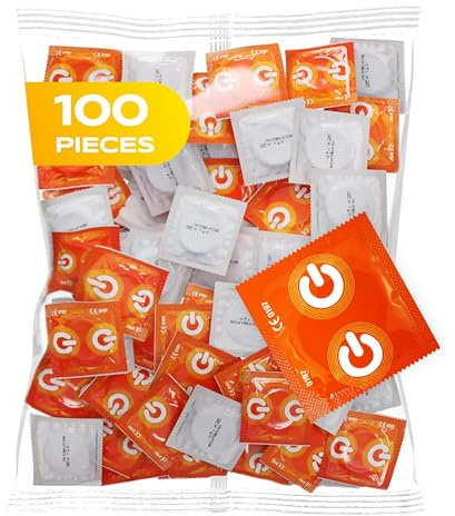 ON) Kondome Banane I 54 mm Breite I 100 Stück Packung I Kondome gelb & fruity I mit Silikon Gleitgel I dünne 0,07 mm Wandstärke I vegan I für Men