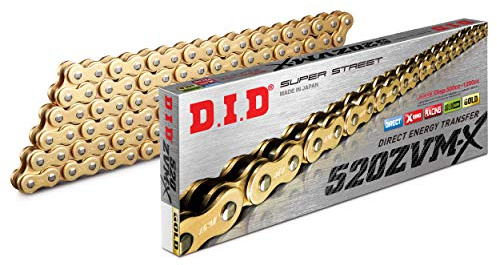 DID Kette 520 ZVMX, 102 Glieder (X-Ring gold), offen mit Nietschloss