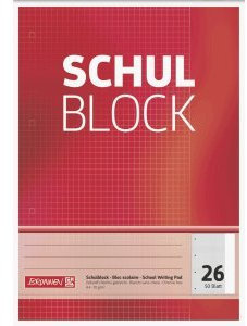 Brunnen 10 x Schulblock A4 kariert Lineatur 26 4-fach gelocht 50 Blatt