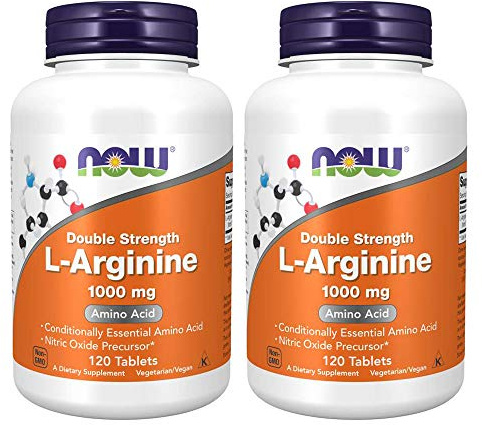 NOW Foods L-Arginine 1000 mg, 120 Tablet (2 Pack)