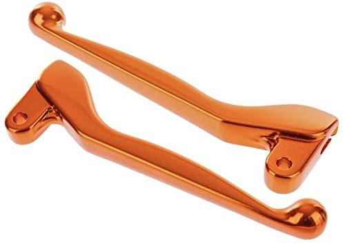 Handhebel SET SIMSON, ALU-massiv, Bremshebel + Kupplungshebel (auch für Ausführung mit Bremslichtschalter), Farbe orange, S51,S53, SR50