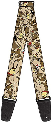 Buckle-Down GS-WLTWC003 Guitar Strap - Wile E. Coyote Expressions Stacked - 2 Wide - 29-54 Length