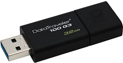 Kingston DT100G3/32GB DataTraveler 100 G3, USB 3.0, 3.1 Flash Drive, 32 GB, schwarz