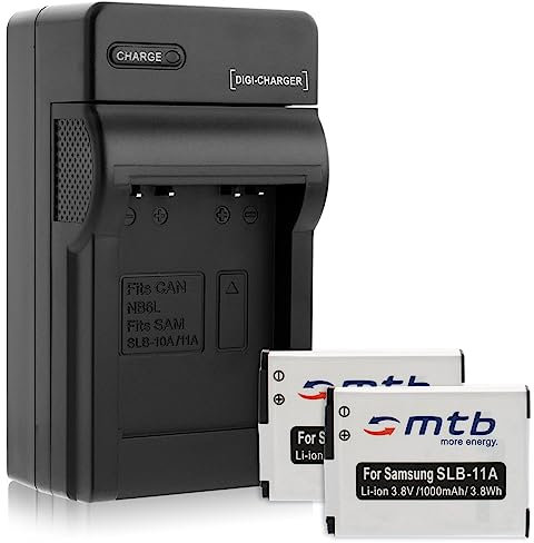 2 Batterie + Caricabatteria (Auto/Corrente) per Samsung SLB-11A / EX1, HZ50W, TL500, WB5500... vedi lista!