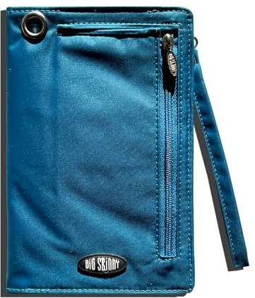 Big Skinny myPhone Damen-Portemonnaie in Übergröße, zweifach klappbar, schmal, für bis zu 20 Karten, meerblau