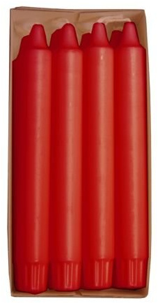 PAPSTAR 1 Karton = 10x8 Kronkerzen Ø 24 mm · 200 mm rot aus 100% Stearin 17921