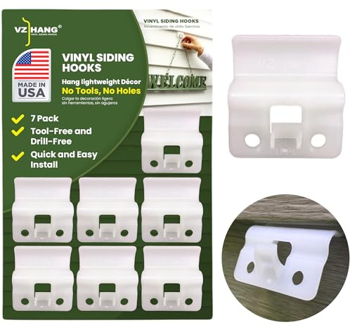 VZ Aufhängen 7 Pack Vinyl die Seite Haken, unauffälligen Design