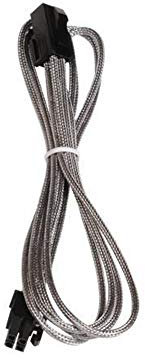 BITFENIX 45cm 4-Pin ATX12V Extension Cable - Sleeved Silver/Black