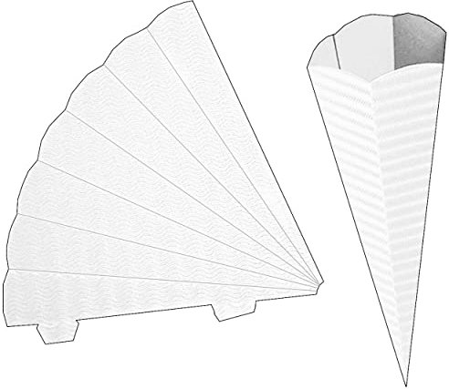 alles-meine.de GmbH Schultüte - Rohling Wellpappe - Weiß - 33-100 cm - Größe wählbar - mit/ohne Kunststoff Spitze - Zuckertüte zum selber Basteln - 6 eckig - Bemalen und Bekl..