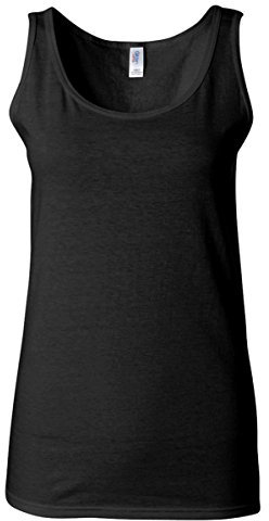 Gildan Ladies Soft Style Tank Top Vest (XL) (Black)