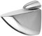 SOTECH Regalbodenträger PELIKAN (groß) Edelstahloptik 105 x 39 mm (Höhe 88-128 mm) bis 12 kg belastbar Glasbodenträger