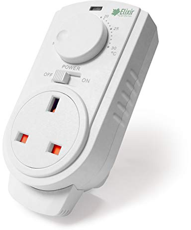 Elixir Gardens ® Plug in Analogue Thermostat Controller Heating Cooling