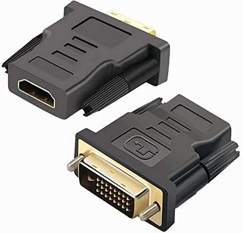 pjp electronics Adattatore convertitore da DVI maschio a HDMI femmina M/F LCD HDTV DVD 24+1 pin DVI-D a HDMI 19 pin (HDMI femmina a adattatore maschio DVI)