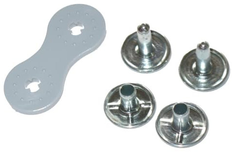 5 x Doppel Calott Nieten mit Gegenplatte Set. Fast ohne Werkzeug vernieten