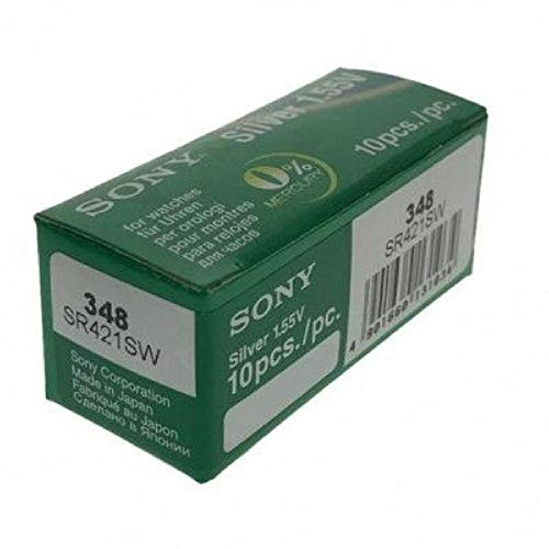 Sony SR421SWN-PB - Pila 348 blister sin mercurio para audífonos, cámaras, relojes y videocámaras (1.55 V, 160mAh)