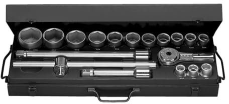 FACOM K.437E Coffret Douilles 6 pans métriques, Argent, 3/4