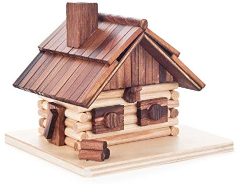 DREGENO Räuchermann Räucherhaus Berghütte SEIFFEN 11 cm – Original erzgebirgische Handarbeit, stimmungsvolle Weihnachts-Dekoration