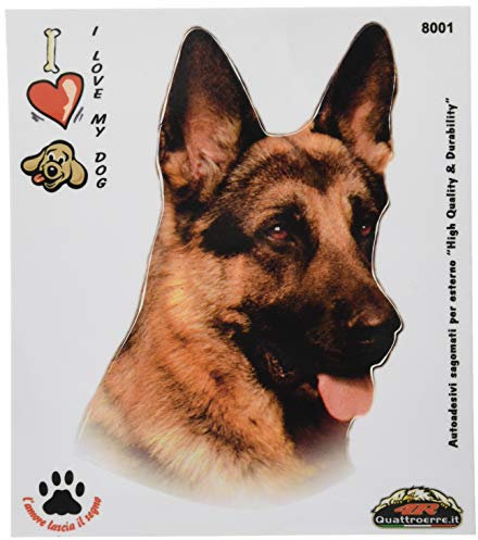 4R Quattroerre.it 8001 Sticker Aufkleber Hund Deutscher Schäferhund, 13.5 x 16 cm
