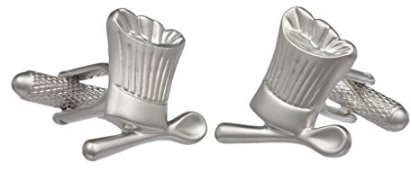 Cook/Chef Hat and Spoon Design Cufflinks In Onyx Art Box