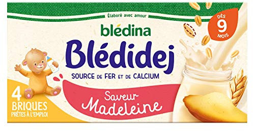 Blédina Blédidej Céréales au Lait de Suite Saveur Madeleine Dès 9 mois, 4 x 250ml