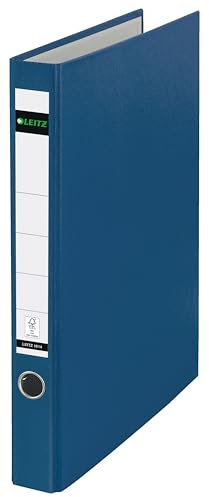 Leitz Plastik-Ringordner ohne Schlitze A4, Blau, 3,5 cm Rückenbreite, PP-laminierter Einband, 10140035