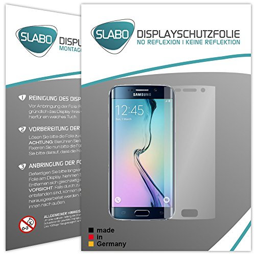 Slabo 4 x Displayschutzfolie kompatibel mit Samsung Galaxy S6 Edge Displayfolie Schutzfolie Folie Zubehör No Reflexion MATT