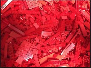1 livre de briques LEGO rouges, blocs, assiettes, pièces ~ tailles assorties