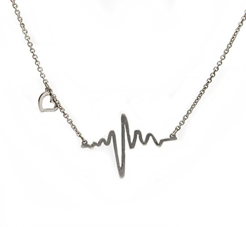 Serebra Jewelry Herzschlag EKG Anhänger | hochwertige Metalllegierung | Farbe: Silber, Gold, Roségold | by