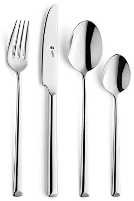 Paul Wirths VIVENDI 1700 Kinderbesteck 4-teilig, Edelstahl rostfrei, poliert & spülmaschinenfest, Kindergeschirr Set mit Kinderlöffel, Kindergabel und Kindermesser