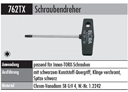 ELORA 762000275100 762-TX27 Vierkantgriff Schraubendreher Made in Germany