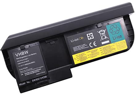 vhbw 1x Akku kompatibel mit Lenovo ThinkPad X220 Tablet, X230t, X220i Tablet, X220t Notebook (4400 mAh, 11,1 V, Li-Ion)