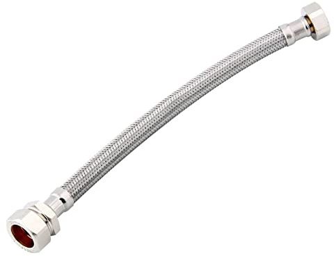 22mm x 3/4'' BSP Flexible Braided Hose Bath Tap Flex Connector - 300mm Long