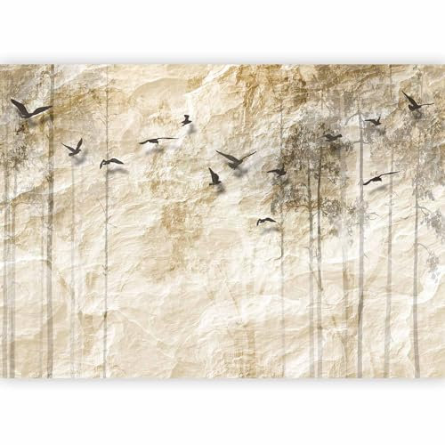 murando Fotomurales Madera Optico 350x256 cm XXL Papel pintado tejido no tejido Decoración de Pared decorativos Murales moderna de Diseno Fotográfico Paisaje Arbol Parajo b-C-0001-a-b