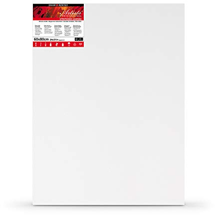 Daler-Rowney Artists' Stretched Canvas, Medium Grain, 350 gsm, 20mm Deep, 24 x 31in - 60 x 80 cm, White