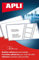 APLI 2580-10 pochettes autocollantes pour cartes de visite - 60x95 mm.