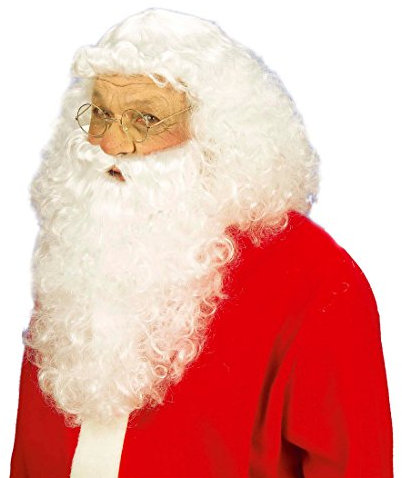 NET TOYS Luxus Nikolaus Perücke Weihnachtsmann Weihnachtsmannperücke Weihnachtsperücke Santa Claus mit Bart
