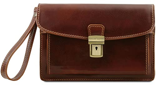 Tuscany Leather Max Elegante Handgelenktasche/Herrentasche aus Leder