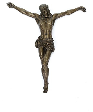 aubaho Bronzeskulptur Kreuz Jesus Christ Kreuzigung Bronze Skulptur Figur Sculpture