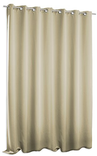 Verdunklungsgardine Blackout extra breit ca. 295x245 cm Ösen Vorhang Blickdicht Gardine #1389 (beige Sand)