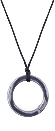 Chewigem Sensory Chew Realm Necklace - Stylish Chewlery Toy for Autism & ADHD - Silver | Oral Motor Aid for Kids & Adults with SPD, Anxiety & Teething Needs