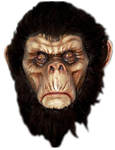 Horror-Shop Grimmiger Schimpanse Maske braun
