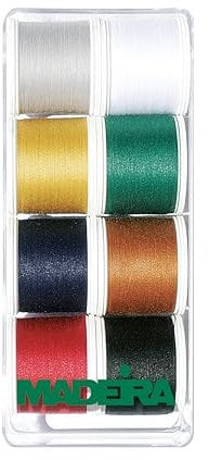 Madeira 8017 Nähgarn-Box Areofil Allesnäher 8 Farben à 400 m, Polyester, Assorted, One Size, 3200