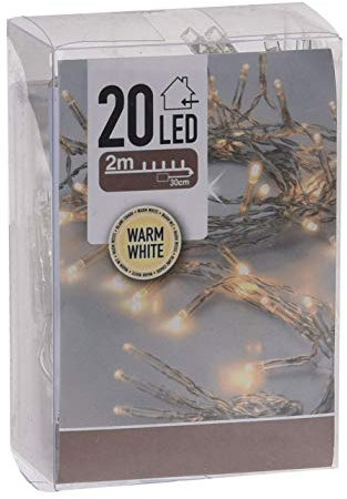 Spetebo LED Lichterkette warm weiß mit Timer - 2 m Länge mit 20 LED - Weihnachts Beleuchtung für Innen - Indoor Weihnachten Advent Winter Tisch Fenster Deko Batterie betrieben